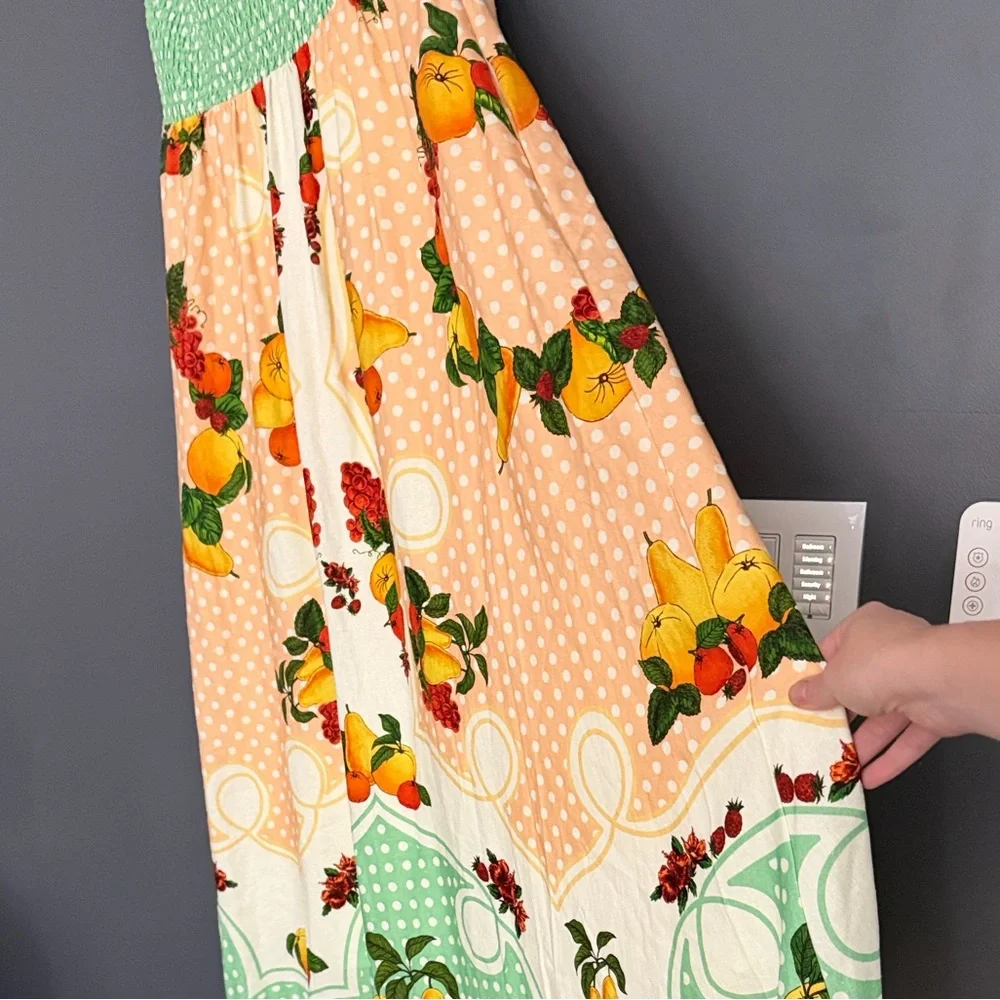 NWT Caroline Constas Linen Cotton Blend Tent Citrus Print Dress